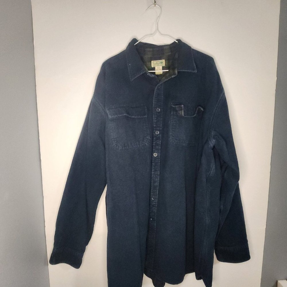 MENS LL BEAN HEAVYWEIGHT BLUE FLANNEL SHIRT/JACKET‎